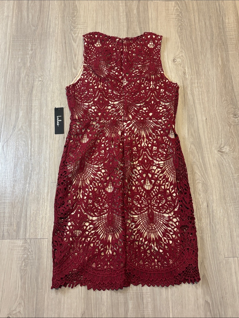 Lulus NWT Truly Beloved Burgundy Lace Bodycon Dress - Picture 9 of 15